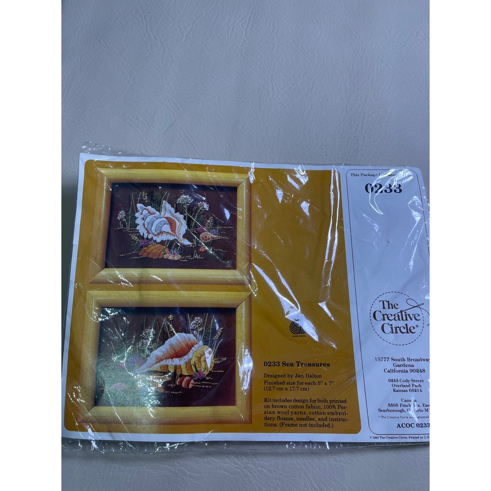 Creative Circle Sea Treasures Embroidery Kit 0233 Jan Dalton Vintage Shells